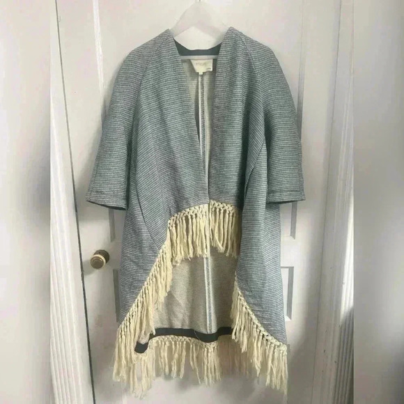 Maje VITALO boho fringed poncho-style jacket Size S $360 - Picture 1 of 4